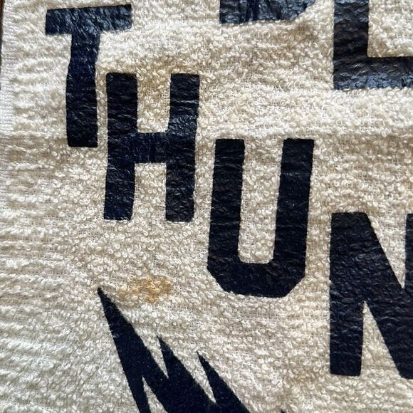 Vtg white terry cloth bowling or sports towel embossed with Blue Thunder 52 - Picture 4 of 5